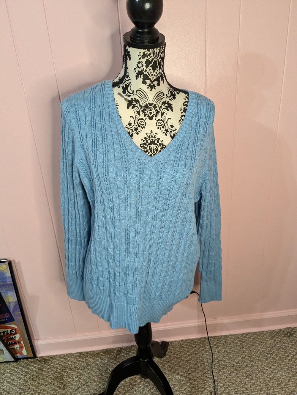 blue sweater